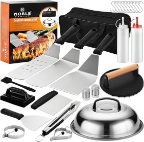 27 PCS Griddle Accessories Kit, Flat Top Grill Accessories Set For Camping, Professional Grill Spatula Set With Melting Dome, Burger Press For Outdoor