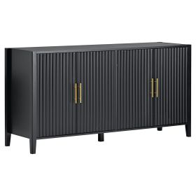 Accent Storage Cabinet Sideboard Wooden Cabinet With Metal Handles For Hallway
