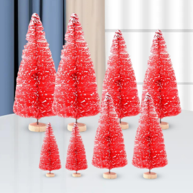 8 Pieces Mini Artificial Christmas Trees For Fairy Garden DIY Christmas Crafts