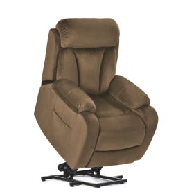 Lift Chair Recliner For Elderly Power Remote Control Recliner Sofa Relax Soft Chair Anti-skid Australia Cashmere Fabric Furniture Living Room  Brown