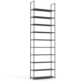 1Pc 10 Tiers Shoe Rack Space Saving 25 To 30Pairs Tall Shoe Shelf  Non Woven Fabric Vertical Shoe Organizer For Hallway Entryway Closet