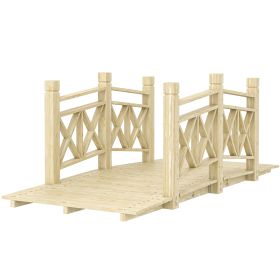 5 Ft. Wooden Garden Bridge Footbridge For  Ponds, Creeks, Streams, Nature Wood