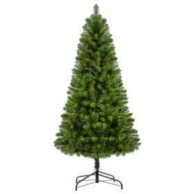 7FT Unlit Artificial Christmas Tree With 775 Tips, Full PVC Branches, Classic Green Holiday Tree With Sturdy Metal Stand For Indoor Home Decoration
