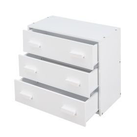 Twin Size Loft Bed With Cabinet And Shelf - White