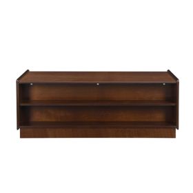 U-Can Modern Rectangle Coffee Table With 4 Drawers And 2 Display Shelves,  Wood Coffee Table With Fluted Style, Tempered Glass For Living Room