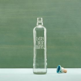 Drop Glass Water Bottle With Ceramic Stopper-750 ML