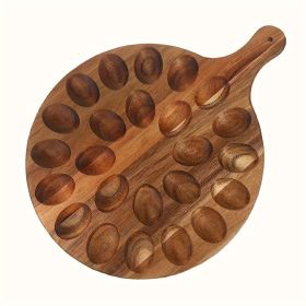 Two-pack Solid Wood Egg Rack With Handles Multi-compartment Egg Storage Container Suitable For Natural Wood Grain Kitchen Countertops And Cabinets Spa