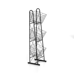 3-Tier Kitchen Storage Basket Organizer Freestanding Metal Wire Rack