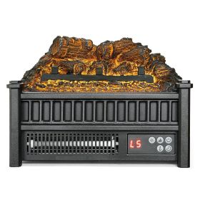 16 Inch Electric Fireplace Log Heater with Remote 5 Flame Brightness Timer