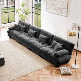4-Seater Sectional Sofa Modular Deep Seat Sofa Couch , Chenille Sofa Comfy Upholstered Sofa for Living Room, Apartment, Studio, Office,Chenille G