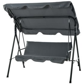 Outsunny Outdoor Swing Bliss: 3-Seat, Cushioned Comfort, Adjustable Canopy in Soothing Gray