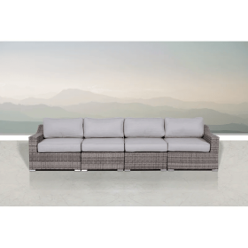 Fully Assembled 4-Piece Rattan Sectional Seating Set with Cushions