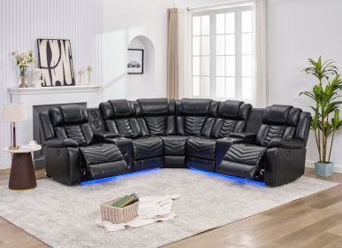 M078 Power Reclining Sectional Sofa Couches brown