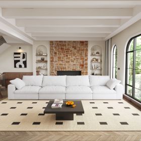 Cloud Modular Sectional Sofa with Thick Cushion 160", Wide 4-Seater Minimalist Sofa Couch