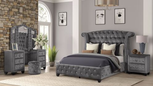 Sophia King Vanity 4 Piece Gray