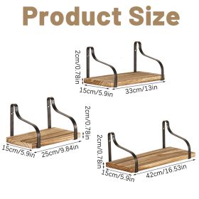 3 Pcs Wood Floating Shelves