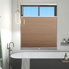 WELLSOURCE Blackout Cellular Shades Cordless, Top Down Bottom Up Blinds for Windows, 1.5" Single Cell Pleated Honeycomb Window Shades for Bedroom (Color: Blackout-Brown, size: Contact us)