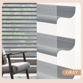 WELLSOURCE Manual 2"Shangri-la shades Non Blackout Light Filtering for Home, Office, Hotel, Club, Restaurant Custom Made Size (Color: GRAY(Light Filtering), size: Custom Size)