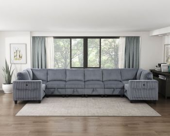 8-Piece Modular Sectional with Storage Seats, Side Pockets (Color: as Pic)