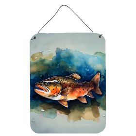 NEW Brown Trout Wall or Door Hanging Prints Aluminum Metal Sign Kitchen Wall Bar Bathroom Plaque Home Decor Front Door Plaque, 12x16, Multicolor (default: Default)
