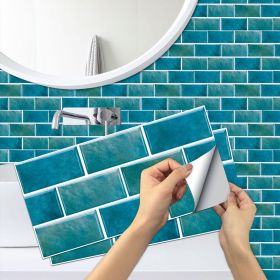 12 Pcs Marble Tile Wall Stickers Blue-Green Peel And Stick Wallpaper Water Resistant Self-Adhesive Wall Tile-Easy DIY Installation&Modern Aesthet (PCS: 12FG-004)