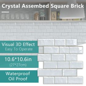 12 Pcs Peel And Stick Wall Tiles Backsplash For Kitchen Bathroom Wall Water Resistant Oil-Proof Self-Adhesive Wall Stickers Easy DIY Home Renovat (PCS: 24MZ-5-129)