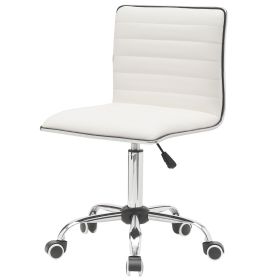 White Contemporary Armless Desk Chair (Color: White)