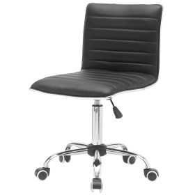 White Contemporary Armless Desk Chair (Color: Black)