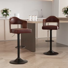 This bar stool set consists of 2 pieces. You can freely place the stools in any setting, such as bars, kitchen islands, restaurants, counters (Color: Brown)